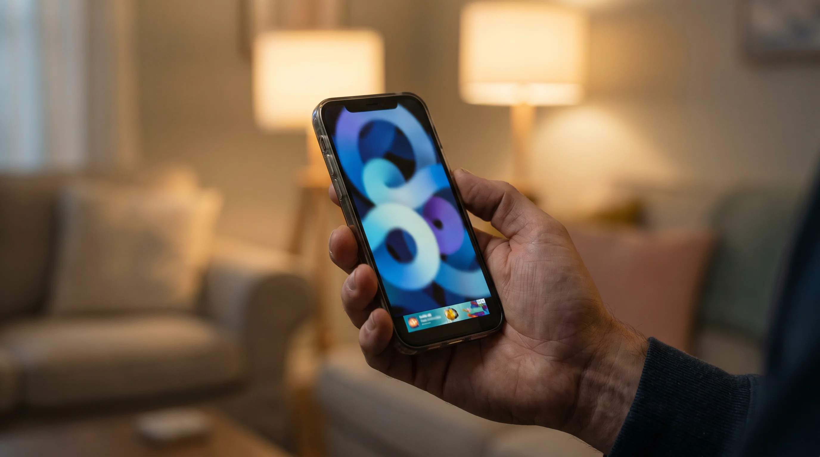Bruger ser annonce på smartphone
