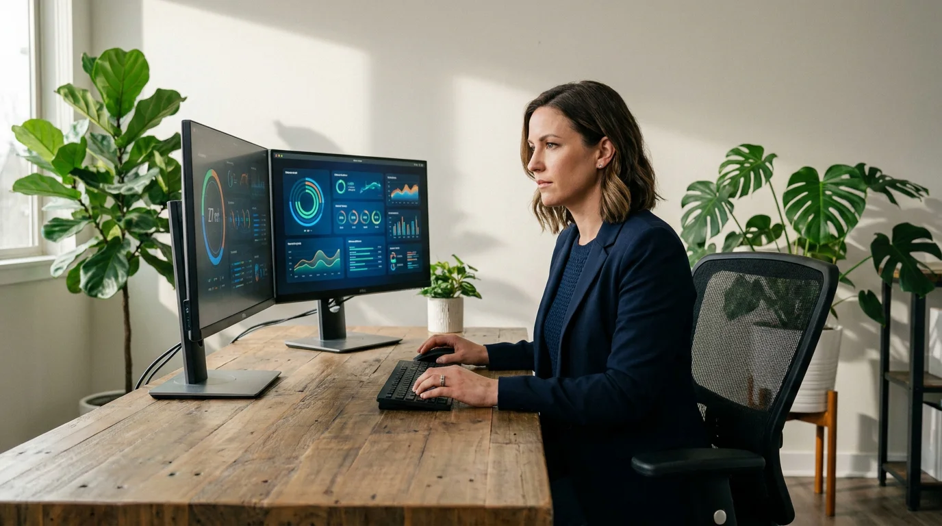 Compliance-medarbejder ved arbejdsstation