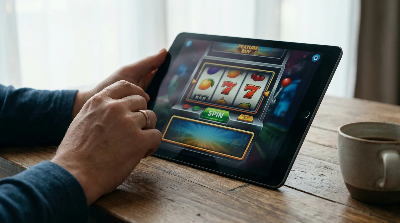 Slot-grænseflade uden buy feature-knap