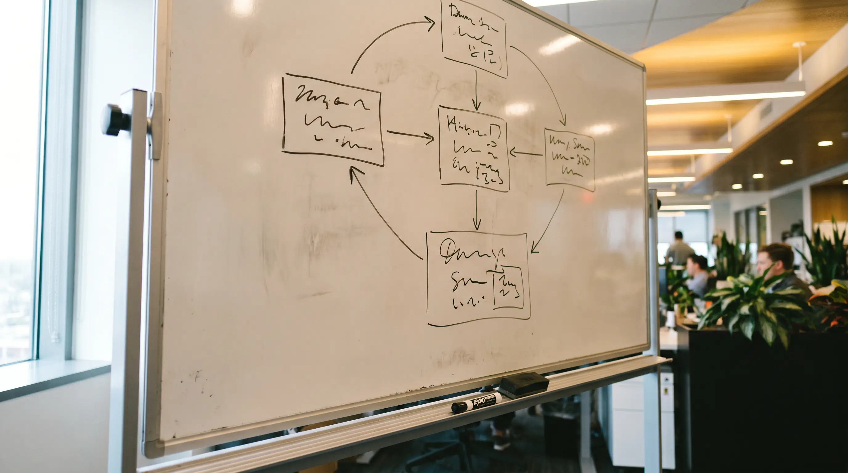 Whiteboard med opbygning af bookmaker-margin