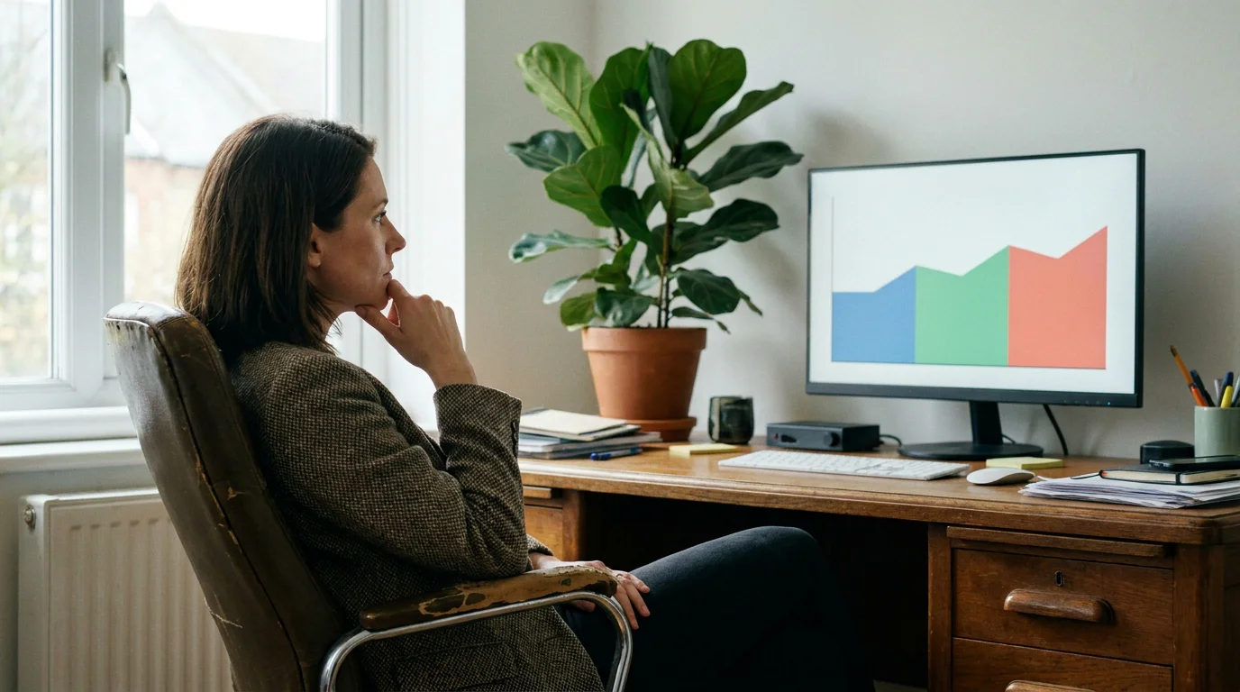 Analytiker ser fremad på skærm med markedsdata