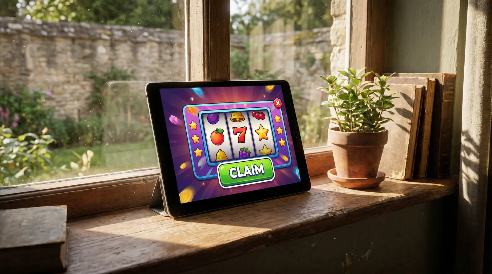 Promotionel banner med free spins-tilbud