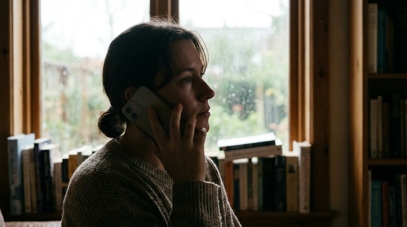 Person holder telefon med ansigt skjult i skygge