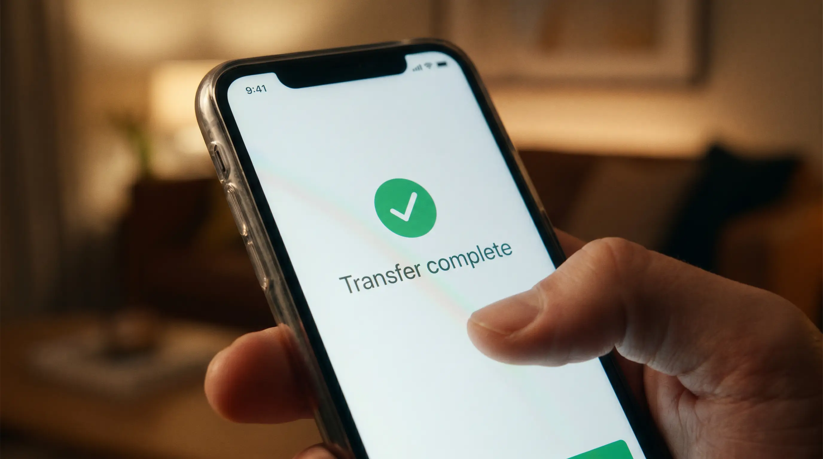 Bekræftelsesskærm for mobil indbetaling