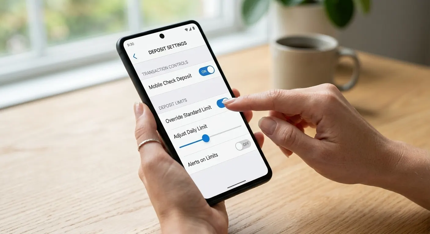 Telefon med indstilling af daglig indbetalingsgrænse