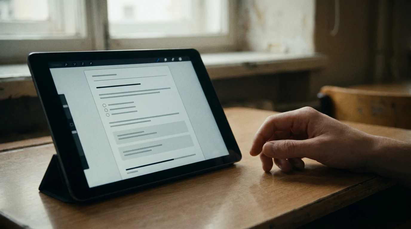 Selv-screening spørgeskema på tablet