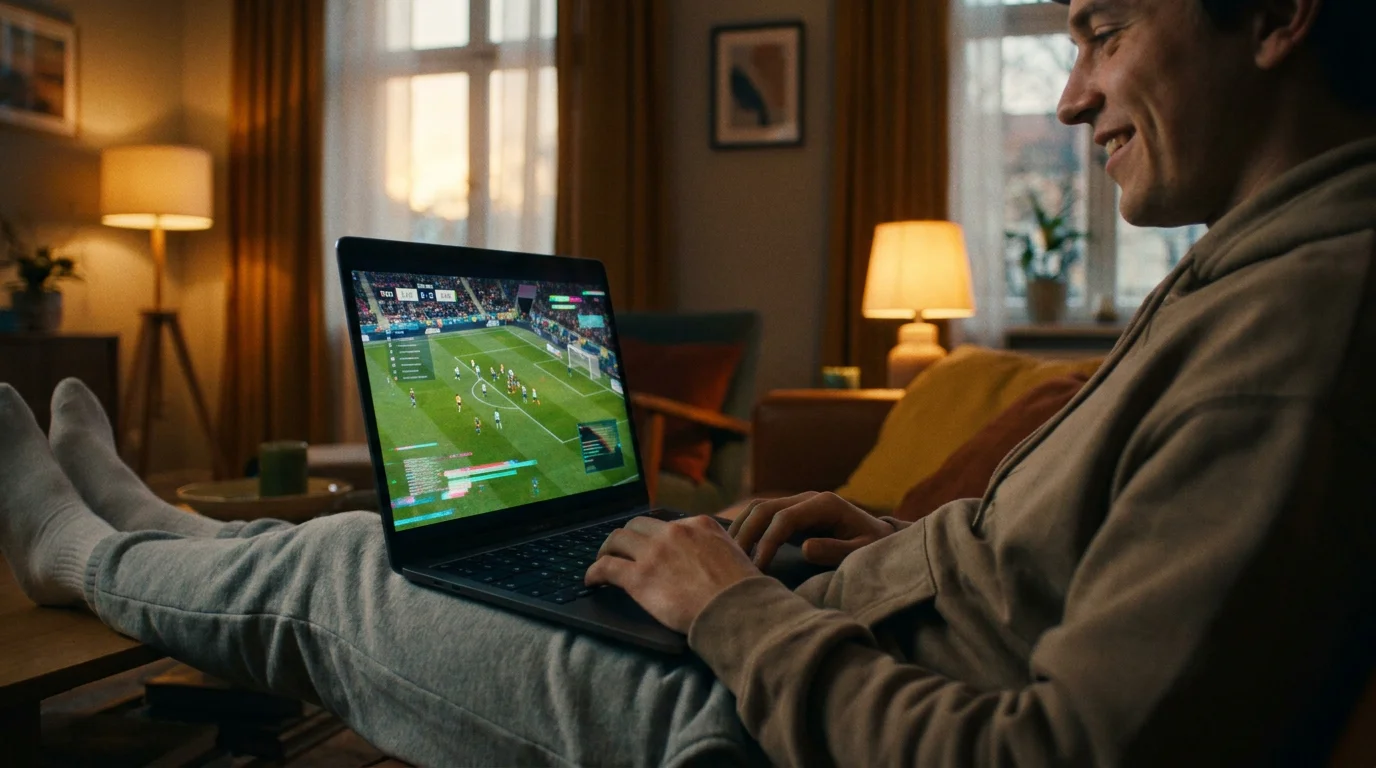 Person ser sport på streaming-platform