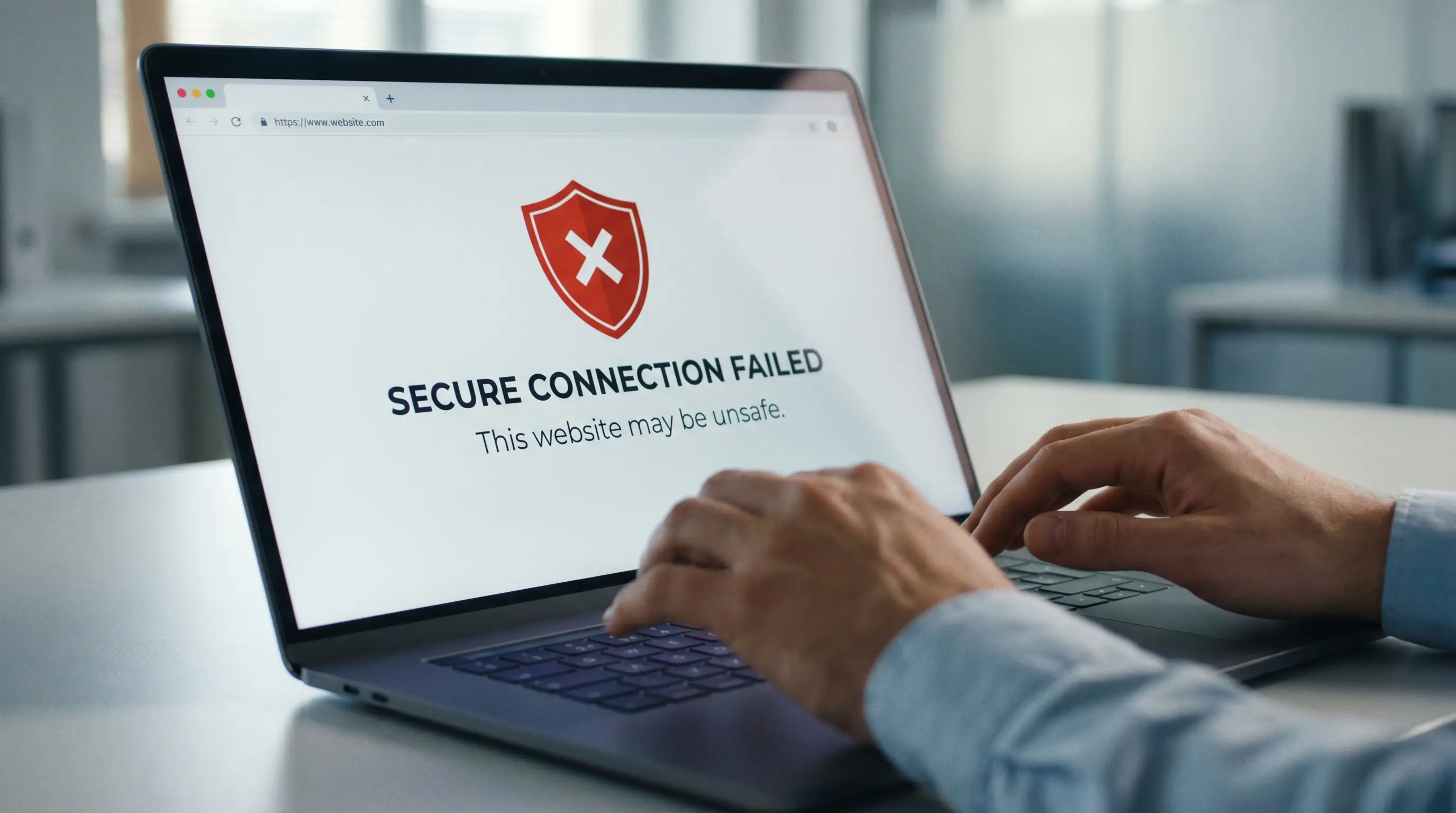 Browser med advarsel om uautoriseret spilside